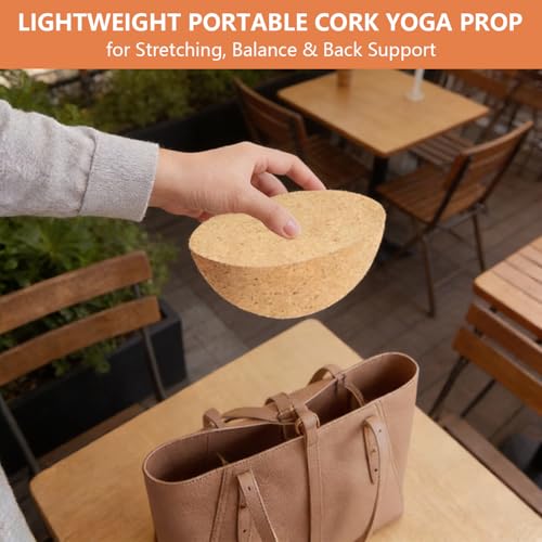 Cork Balance Board Hemisphere, 6" Half Ball Trainer for Adults & Kids, Portable Fitness Balance Ball for Physical Therapy, Yoga & Pilates, Sustainable Natural Cork