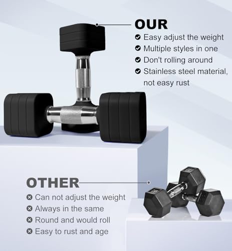 Adjustable Dumbbell Set for Women Men 7.5LB/10LB/15LB/20LB/25LB Each - color: Black, style: 20LB Each [40 LBS Total]