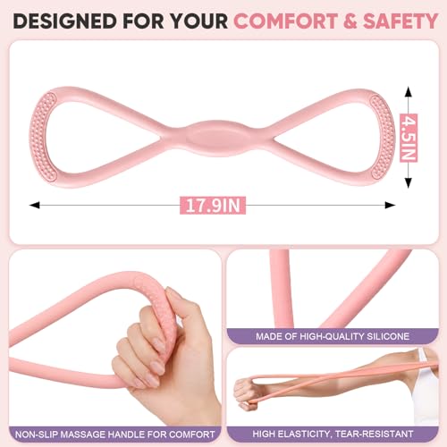 Figure 8 Resistance Bands for Women & Men, Exercise Bands for Arms, Shoulder, Leg & Back Stretching, Non-Slip Handles, Home Gym, Yoga & Physical Therapy - Toning, Posture Correction