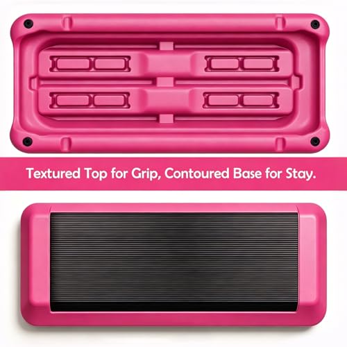 Aerobic Step Platform Height Adjustable Workout Step - color: Double-layer Base-Rose & Black