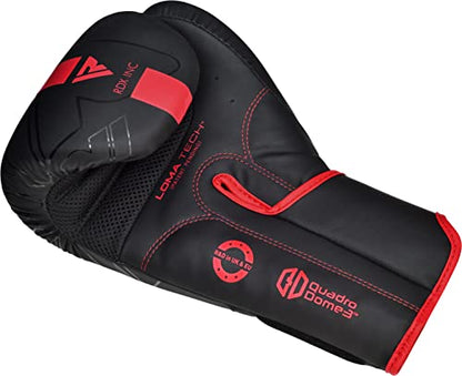 RDX Boxing Gloves, Pro Training Sparring, Maya Hide Leather, Muay Thai MMA Kickboxing, Men Women Adult, Heavy Punching Bag Focus Mitts Pads Workout, Ventilated Palm, Multi Layered, 8 10 12 14 16 18 Oz - color: RED, size: 12 OZ