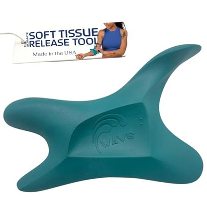 The Wave Tool, The Ultimate Soft Tissue Release All-in-One Ergonomic Scraper and Massage Bodywork Tool for Trigger Points, Muscle Pain, Scars, and Athletic Recovery, Made in USA (Deep sea Teal)