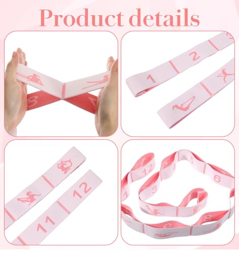 12 Loop Stretch Band, 12 Loops Yoga Straps for Stretching, Yoga Strap for Flexibility Training, Leg Stretch & Exercise, Durable Elastic Resistance Band