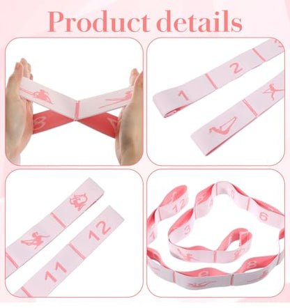 12 Loop Stretch Band, 12 Loops Yoga Straps for Stretching, Yoga Strap for Flexibility Training, Leg Stretch & Exercise, Durable Elastic Resistance Band