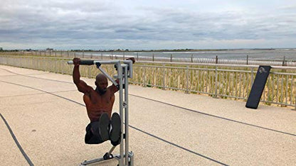 | Patented V-Shaped Equipment for All-Powerful Dips & Resistance Training | Lightweight & Effortless Assembly | Doubles as a Workout Bench|Total Body Workout at Home, Work, Gym