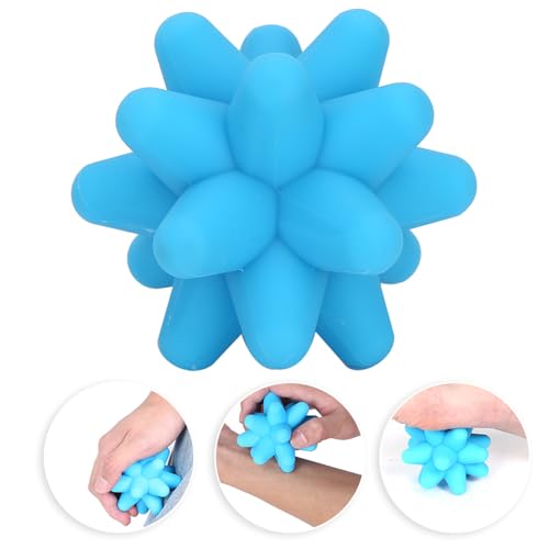 1PCS Spiky Massage Ball, 80mm Silicone Trigger Point Massage Ball, Blue Fascia Balls for Reaction Training, Massage