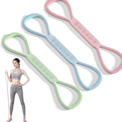 Silicone Resistance Bands Set of 6, 3 Booty Leg Bands, 3 Arm Chest Shoulder Bands, for Whole Body Working Out