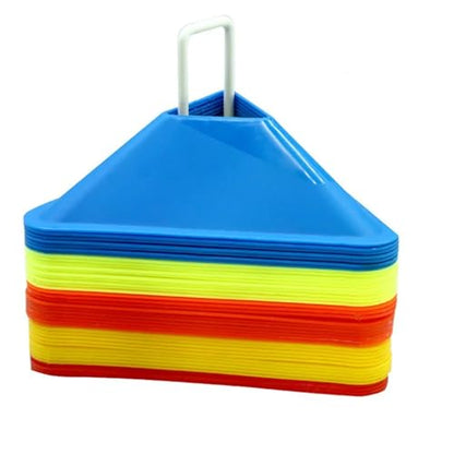 25pcs Soccer Cones with Holder Mark Disk Agility Drills Multi-Sport Training Space for Sports Basketball - color: Red