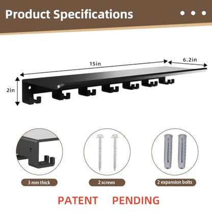 Floating Shelf Organizer Compatible with Tonal Accessories Home Gym Weight wall Storage Equipment Hanger Metal Rack Holder Wall Mount with Hooks T-Lock Adapters Bracket Hanger Workout (Floating Shelf)