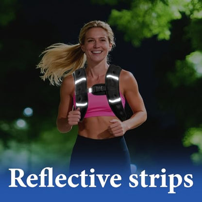 Weighted Vest for Woman Men, 8 Lbs Weight Running Vest Daily Workout Strength Training with Reflective Stripe, Size Adjustable for Comfortable Fitted
