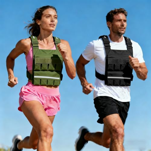 SUNRISING Weight Vest for Men Women，Adjustable Weighted Vests Strength and Endurance Training Fitness Workouts Tactical Running（Excluding Lead Blocks）