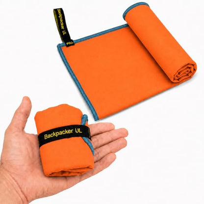 Backpacking Ultralight Quick Dry Microfiber Soft Fast Drying Hand and Face Towel Wash Cloth Camping Yoga Hiking Active Lifestyle Small (Orange, Small)