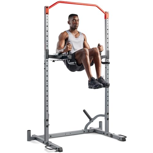 Sunny Health & Fitness Power Cage Squat Rack Upgrade Attachments, Dip Bar, Plate Bar Holder, Belt Squat, J Hook, Lat, Adapter, U Ring, Pull Up Bar, Landmine, Captain's Chair, Tricep Rope For Home Gym - style: Captain's Chair