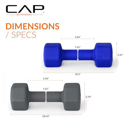CAP Barbell Neoprene Dumbbell Weights Pairs & Sets | Color Series