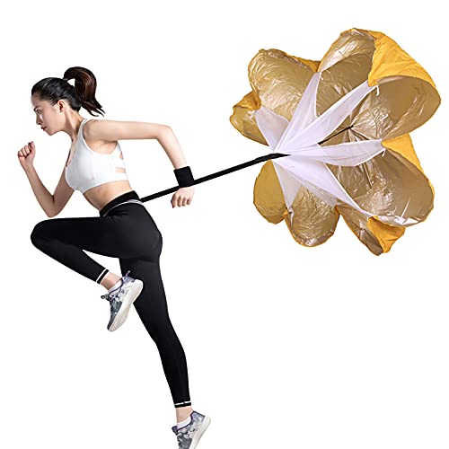 Resistance Parachute Sprint Parachutes, Track and Field Training Running Speed Parachute,Resistance Training Tool with Adjustable Belt, for Kids/Adult(Color:Yellow) - color: Yellow