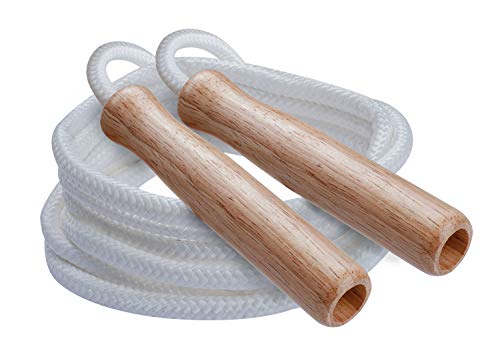 Champion Sports Wood Handle Jump Ropes – Durable Nylon or Leather Bearings - Skipping Rope, Fitness, Cardio Training, Agility, and Exercise Workouts - style: SR Series (9 Ft)