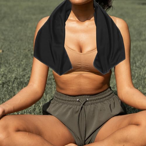 SOLUSTRE Quick Dry Sweat Towel for Workout and Outdoor Sports Microfiber Gym and Camping Towel with Sweat Absorbent Fabric for Hiking Yoga and Beach Use 1pcs Dark Gray with Mesh Bag
