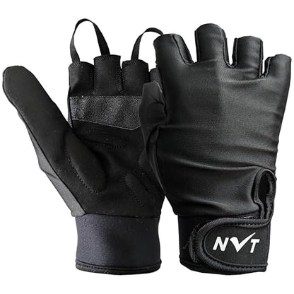 NVT Wheelchair Gloves & Workout Gloves for Men and Women – Weight Lifting Gym & Cycling Glove with Shock Absorption, Fingerless Grip & Wrist Support - size: Small