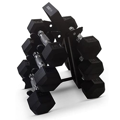 Hexagonal Dumbbell Free Hand Weight Set w/Rack