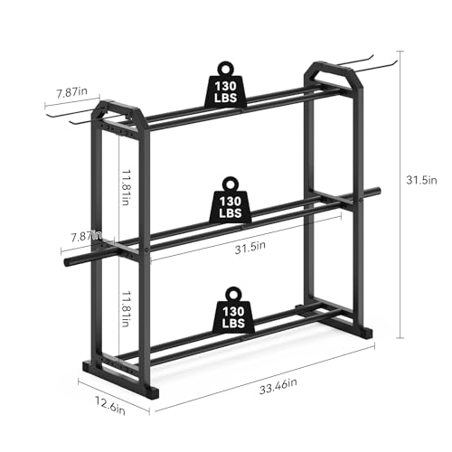 IMAYCC 3 Tier Dumbbell Rack Weight Rack Heavy Duty Weight Storage Organizer for Home Gym, Up to 390 lb Capacity for Dumbbells Kettlebells Weight Plates(dumbbell rack stand only)