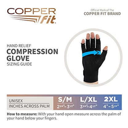 Copper Fit Unisex Hand Relief Compression Gloves
