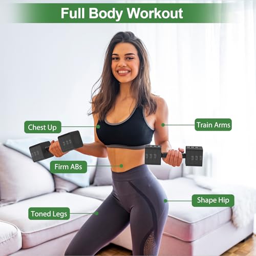 Hezeyferg 18LBS 22LBS Adjustable Dumbbells Set, Hand Weights Sets with Mutilple Levels, Adjustable Weight Dumbbells for Women/Men Home Gym Full Body Workout - color: Ink 11LB Each ( 22LB Pair )
