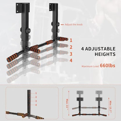 Pull Up Bar Wall Mounted: Wall Adjustable Joist Mount Pull Up Bar & Chin Up Bar for Home Gym Workout Strength Training Equipment