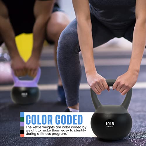 bintiva Soft Kettlebells - Sea and Iron Sand Filled Weights for Women and Men - Color Coded Kettle Bell Sets - color: 10 LBs