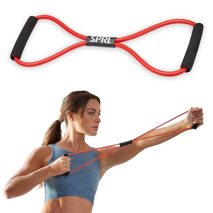 SPRI Ultra Toner Figure 8 Resistance Band with Padded Handles Great for Stretch, Exercise, Fitness Training, Yoga, Resistance Weights, Therapy, Gym or Home Workout Equipment.