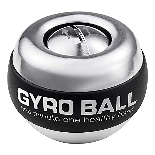 Auto-Start Wrist Power Gyro Ball with LED Lights, Wrist Strengthener and Forearm Exerciser for Stronger Arm Fingers and Muscle - color: Without Light-Crush Metal