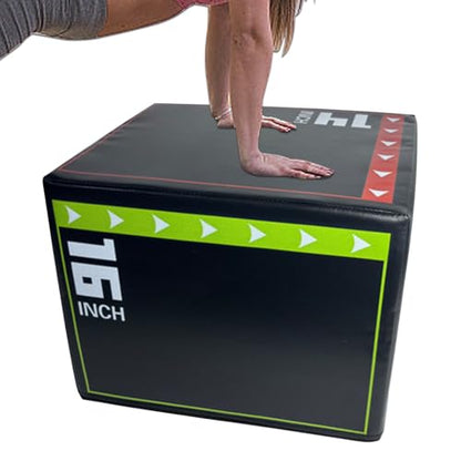 Plyometric Jump Box - Variable Height Training, Single Unit Heavy Duty Jumping Tool for Explosive Power, Athletic Supply, Shock-Absorbing Fitness Equipment for Cardio and Leg Workouts