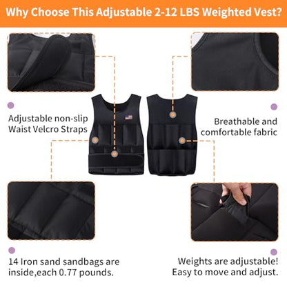 Adjustable Weighted Vest for Men Women,2-30 Lbs Adjustable Weighted Vest with Straps Womens Running Weight Vest for Walking Strength Training Fitness