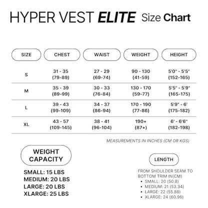 Hyperwear HyperVest ELITE Adjustable Weighted Vest for Women and Men — Thin Steel Weights, Stretch CORDURA Fabric — Weight Vest for Walking, Running, Strength Training - size: Small 15 Pounds Black