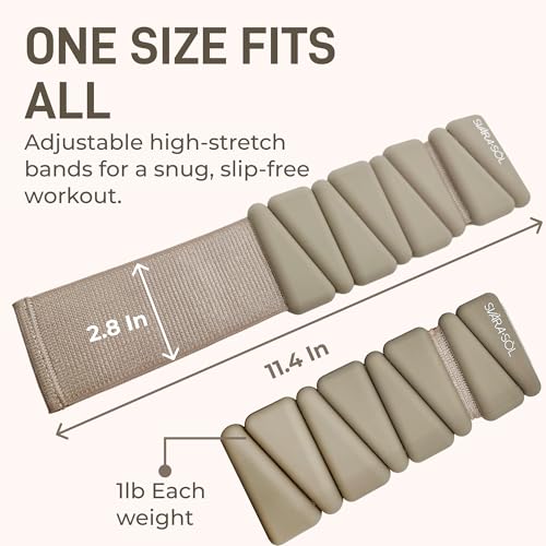 Wrist and Ankle Weights for Women and Men, Ankle Weights 1lb Each | 2 pack Wrist Weights for Women Adjustable Silicone Fitness Accessories | 2lb Weights Set, Home Workout