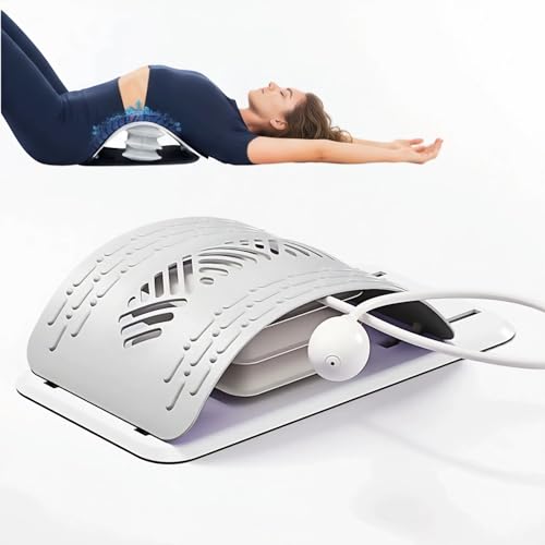 Back Stretcher for Lower Back Pain Relief, Adjustable Lumbar Traction Device, Spinal Decompression Board with Acupressure Points, Posture Corrector for Women and Men