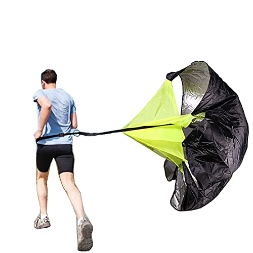 Resistance Parachute Resistance Training Tool, Running Speed Training Resistance Parachute with Adjustable Belt, for Sprint/Football Training(Color:Black) - color: Black