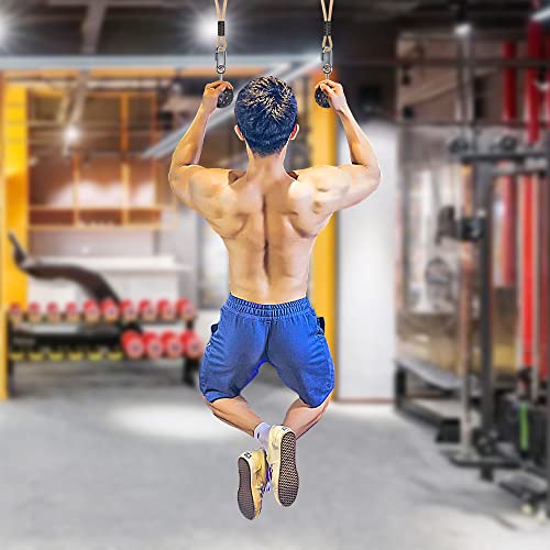 SELEWARE Pull Up Ball Grip & Wall Mounted Pull Up Bar, Heavy Duty Home Gym Equipment for Strength Training, Rock Climbing, Chin Ups, Black