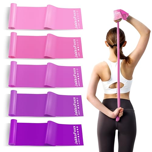 5 Pcs Resistance Bands for Working Out, Latex Free, Physical Therapy Bands, Exercise Bands Set for Stretching, Suitable for Rehab, Yoga,Pilates, Home Gym - color: Gradient Pink