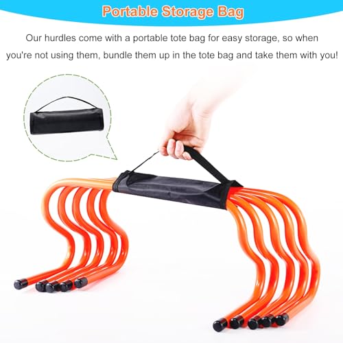 10 Pcs Speed Agility Training Hurdles Detachable, Soccer Hurdles Training Equipment with Carrier Strap, Mini Hurdles Agility Kids for Outdoor Workouts/ Pediatric Patients(Yellow,15cm (5 9/10in))