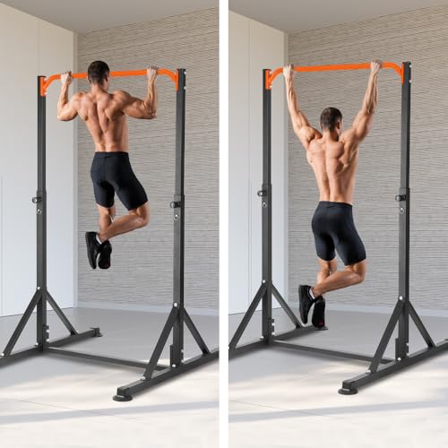 Pull Up Station, Power Tower Adjustable Pullup Bar Free Standing, Heavy Duty Multifunction Strength Training Pull Up Bar, Gym Workout Fitness Equipment Chin up Bar for Home Outdoor, 440LBS Capacity