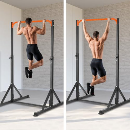 Pull Up Station, Power Tower Adjustable Pullup Bar Free Standing, Heavy Duty Multifunction Strength Training Pull Up Bar, Gym Workout Fitness Equipment Chin up Bar for Home Outdoor, 440LBS Capacity