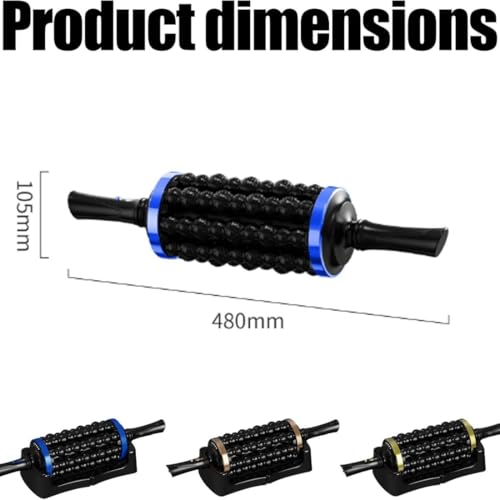 Electric Rolling Percussive Massager, Hands-Free Base, Deep Tissue Muscle Massager and Back Roller Rechargeable Leg Massager Roller, 5-Speed Massage Roller Stick for Legs, Foot & Cellulite roller (A)