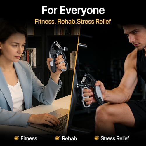 PowerGrip Adjustable Hand Grip Strength Trainer, Heavy Duty Exercise Equipment with Resistance Range 10-150kg, Ergonomic Design for Forearm Workout