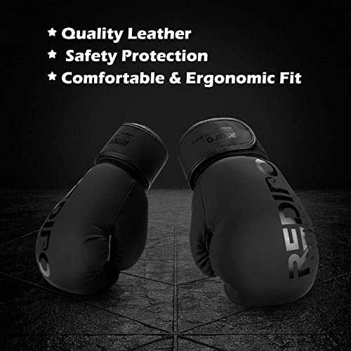 Boxing Gloves for Men & Women, Premium Leather Sparring Heavy Bag Training Gloves, Pro Punching Bag Gloves for Muay Thai, Kickboxing, MMA