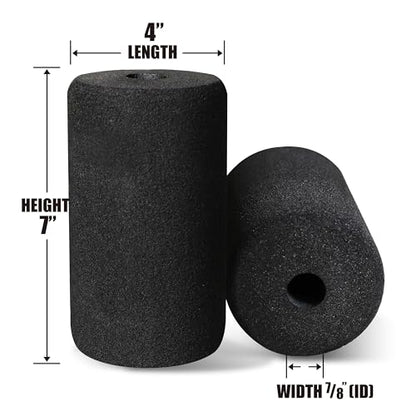 WF Athletic Supply Foam Foot Pads, Foam Roller for Gym Exercise Machines Equipment Replacements, Roller Pad for Leg Extension, PEC Deck Pads for Weight Bench, Sold by Pair (7” x 4” OD x 0.875” ID)