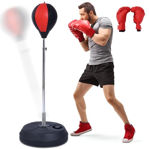 Stiatu Punching Bag with Stand, Height Adjustable Boxing Speed Bag Teens