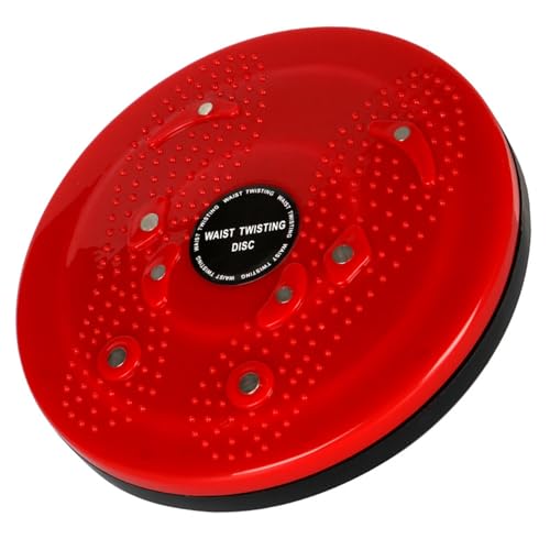 Body Sculpting Waist Twisting Disc with 8 Magnets - 9.8 Inch Ab Rotating Balance Board, Stable & Easy to Use for Beginners to Advanced Fitness Enthusiasts - color: Red