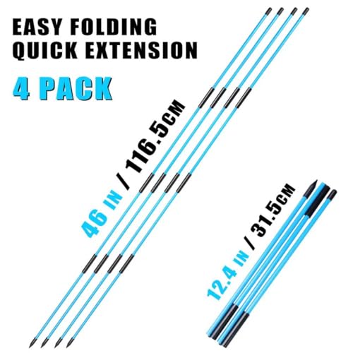 CHAMPKEY Premium Foldable 40" Golf Alignment Sticks 4 Pack - Posture Correction and Shot Accuracy Golf Training Aid - color: Red