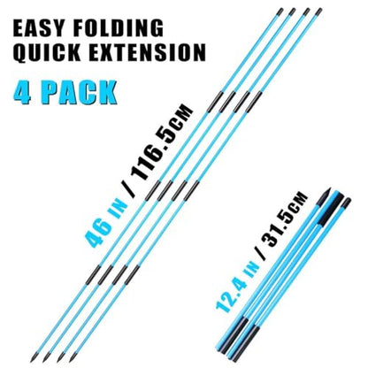 CHAMPKEY Premium Foldable 40" Golf Alignment Sticks 4 Pack - Posture Correction and Shot Accuracy Golf Training Aid - color: Red