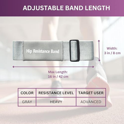 Adjustable Fabric Resistance Bands, Non-Slip Exercise Bands for Men and Women, Perfect Workout Bands for Glutes and Lower Body Training - 1 Pack